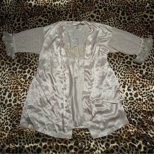 Vintage Dentelle Coquette Slip Dress & Robe Set